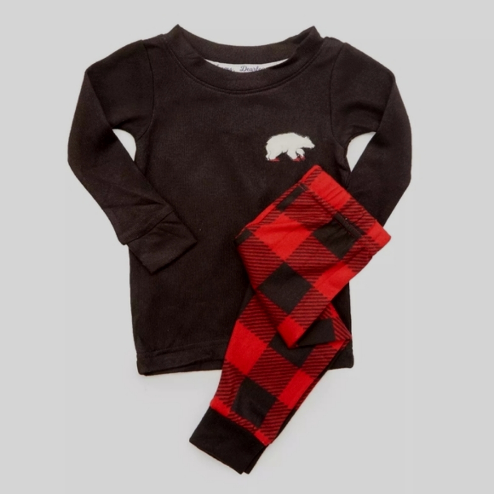 Red & Black Buffalo Check Bear-Accent 2-Piece Pajama Set, 18 months